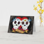 Liebe-Schädel-Tag der toten Karte (Gelbe Blume)