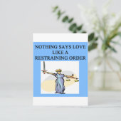 Liebe Scheidungswitz Postkarte (Stehend Vorderseite)