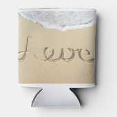 Liebe Schild auf dem Strand Sand Dosenkühler (Vorderseite)