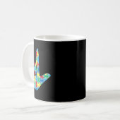 Liebe Schild Autismus Bewusstsein Kaffeetasse (Vorderseite Links)