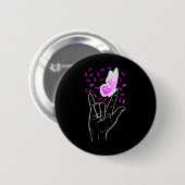 Liebe Schildern Butterfly Brustkrebs Bewusstsein P Button (Vorne & Hinten)