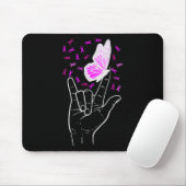 Liebe Schildern Butterfly Brustkrebs Bewusstsein P Mousepad (Mit Mouse)