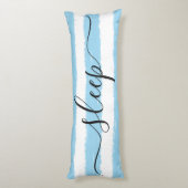 Liebe Schlaf Blau Weißer Streifen Wasserfarbe Seitenschläferkissen (Rückseite (Vertikal))