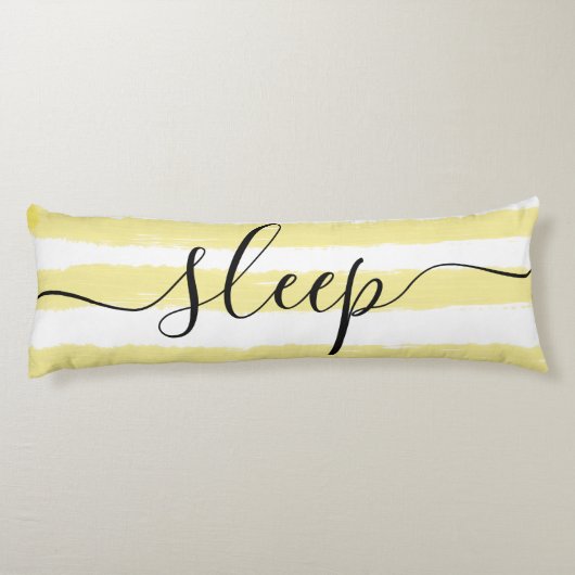 Liebe Schlafen Gelb Weißer Streifen Wasserfarbe Seitenschläferkissen (Rückseite)