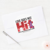 Liebe schlägt nicht runder aufkleber (Umschlag)