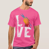 Liebe Schlagzeug Drummer Drum Sticks Rock Fan T-Shirt (Vorderseite)