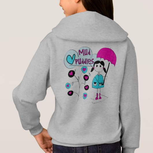 Liebe-Schlamm-Pfützen des Mädchen-I Hoodie (Rückseite)