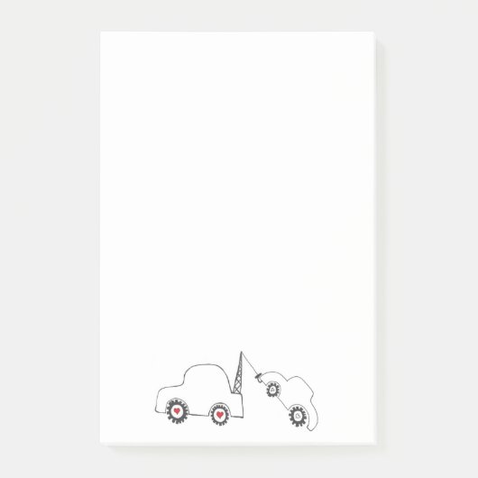 Liebe-Schleppseil-klebrige Anmerkungen Post-it Klebezettel (Vorderseite)