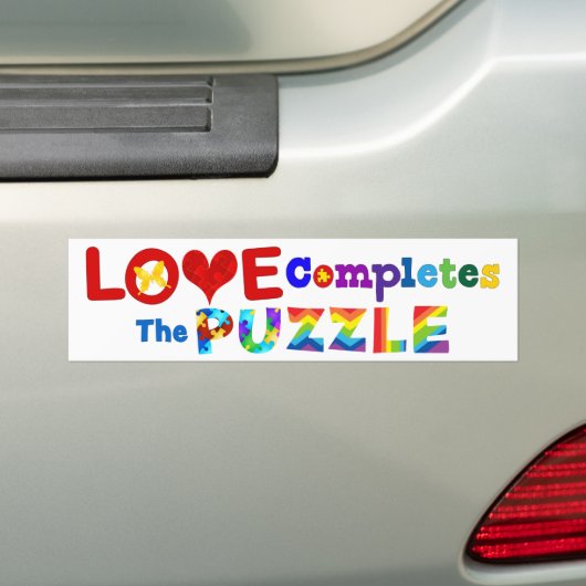 Liebe schließt das Puzzle ab Autoaufkleber (Auf Auto)