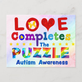 Liebe schließt das Puzzle ab Postkarte