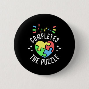Liebe schließt das Puzzle-Autismus-Bewusstseinsang Button