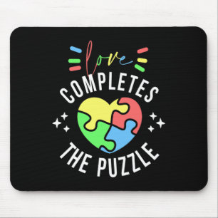 Liebe schließt das Puzzle-Autismus-Bewusstseinsang Mousepad