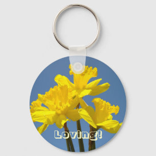 Liebe! Schlüsselkette Gelbe Daffodil Blume Blütenb Schlüsselanhänger