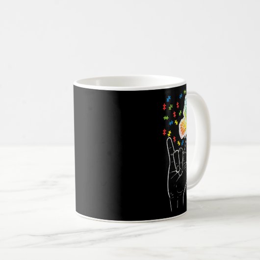 Liebe Schmetterling Rätsel Autismus Sensibilisieru Kaffeetasse (VorderseiteRechts)