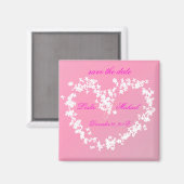 Liebe, Schmetterlinge Herz, Datum speichern Magnet (Vorderseite/Rückseite)