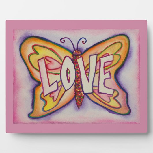 Liebe Schmetterlingsmalerei Fotoplatte (Vorderseite)