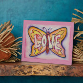 Liebe Schmetterlingsmalerei Fotoplatte (Seite)