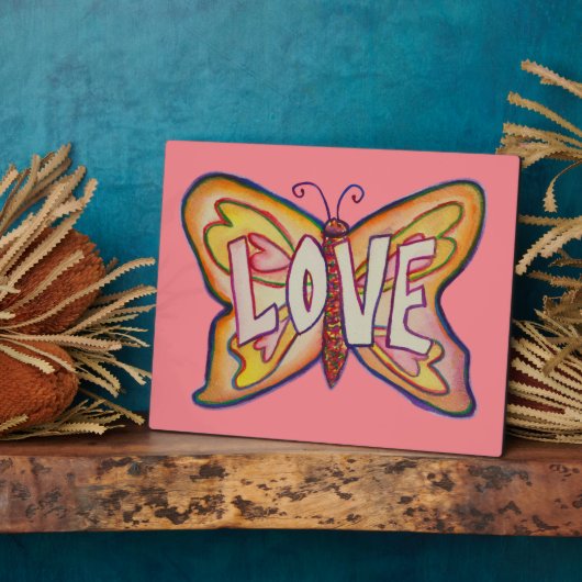 Liebe Schmetterlingsmalerei Fotoplatte (Seite)