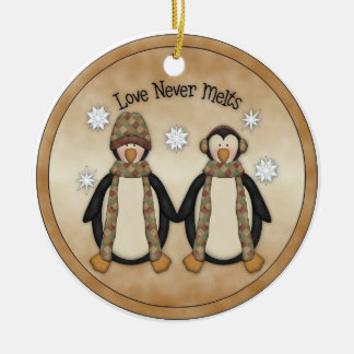 Liebe schmilzt nie keramik ornament