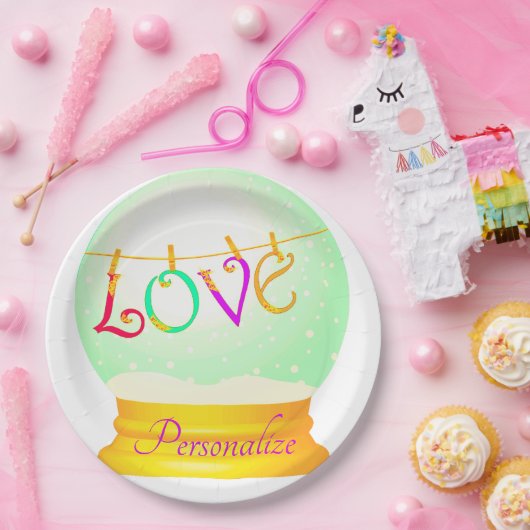 Liebe Schneedecke niedlich boho farbenfroh Pappteller (Party)