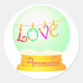 Liebe Schneedecke niedlich boho farbenfroh Runder Aufkleber (Vorderseite)