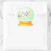 Liebe Schneedecke niedlich boho farbenfroh Runder Aufkleber (Tasche)