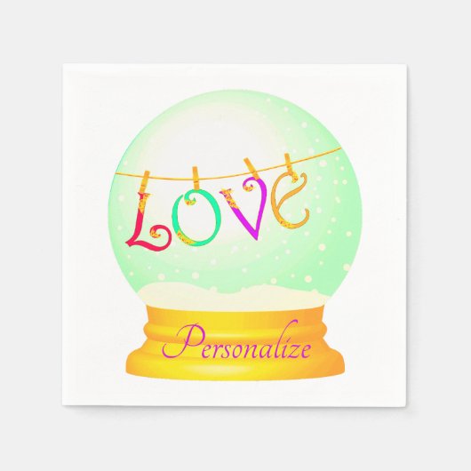 Liebe Schneedecke niedlich boho farbenfroh Serviette (Vorderseite)