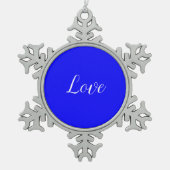 Liebe Schneeflocken Zinn-Ornament (Vorderseite)
