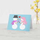 Liebe & Schneemänner: Blanker Winter Karte (Gelbe Blume)