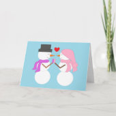 Liebe & Schneemänner: Blanker Winter Karte (Vorderseite)