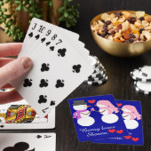 Liebe & Schneemenschen: Dunkelblau Spielkarten (In Situ)