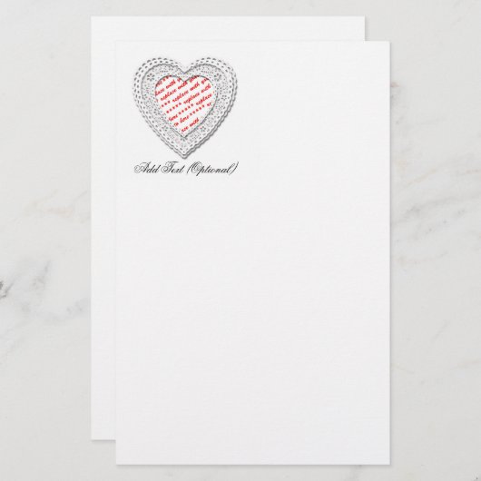 Liebe Schnürsenkel Foto Rahmen Briefpapier (Vorne/Hinten)