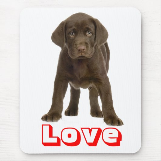Liebe Schokolade Braunbraun Labrador Retriever Wel Mousepad (Vorne)