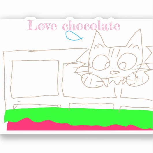 Liebe Schokoladenaufkleber Aufkleber (Vorderseite)