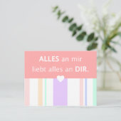Liebe, schöne Sprüche deutscher Spruch verliebt Postkarte (Stehend Vorderseite)