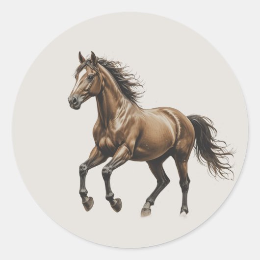 Liebe Schöner Mustang Pferd Tier Kunst Runder Aufkleber (Vorderseite)
