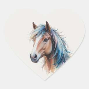 Liebe Schönes Shetlandpferd Tier Kunst Herz-Aufkleber