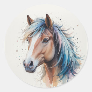 Liebe Schönes Shetlandpferd Tier Kunst Runder Aufkleber