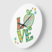 Liebe School Apple, Gezeichnet zurück an die Schul Große Wanduhr (Winkel)