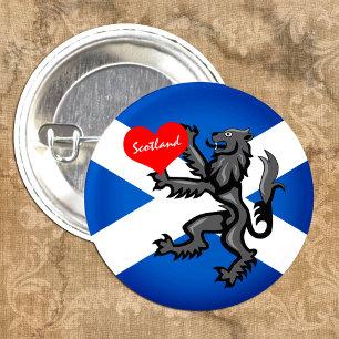 Liebe Schottland, Rampant, Herz und Schottische Fl Button