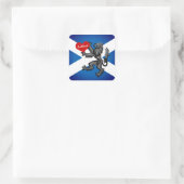 Liebe Schottland, Rampant, Herz und Schottische Fl Quadratischer Aufkleber (Tasche)