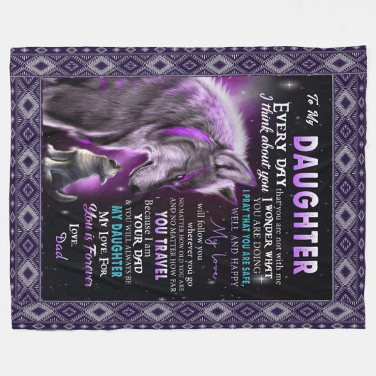 Liebe| Schreiben an meine Tochter-Liebe für Sie Fleecedecke (Vorderseite (Horizontal))