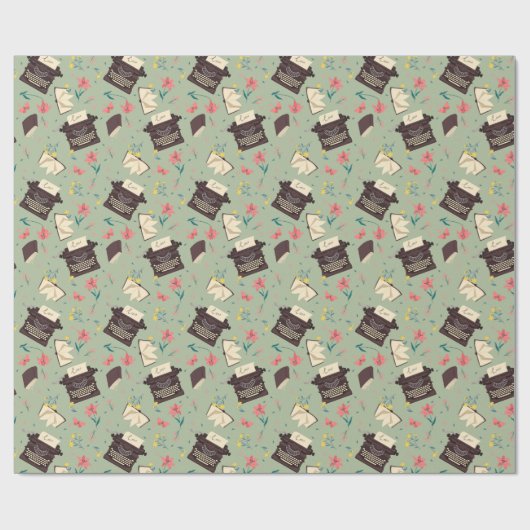 Liebe/Schreibmaschine Themed Wrapping Paper Geschenkpapier (Flach)