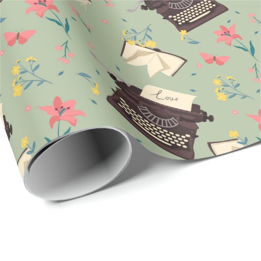 Liebe/Schreibmaschine Themed Wrapping Paper Geschenkpapier (Rolleneckpunkt)