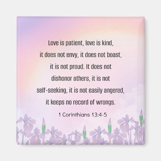 LIEBE - Schrift, 1 Korinther 13 4-5, Magnet (Vorne)