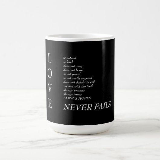 Liebe Schrift Definition Typografie Schwarz Kaffeetasse (Mittel)
