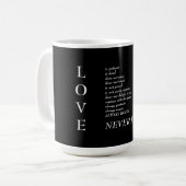 Liebe Schrift Definition Typografie Schwarz Kaffeetasse (Vorderseite Links)