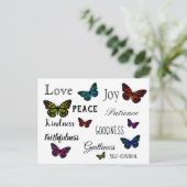 Liebe-Schrift Schmetterling Ankündigungspostkarte (Stehend Vorderseite)