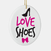 Liebe-Schuhe mit niedlichem kleinem Bogen Keramik Ornament (Rechts)