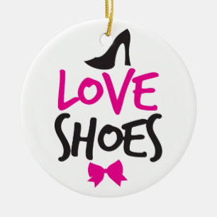 Liebe-Schuhe mit niedlichem kleinem Bogen Keramik Ornament